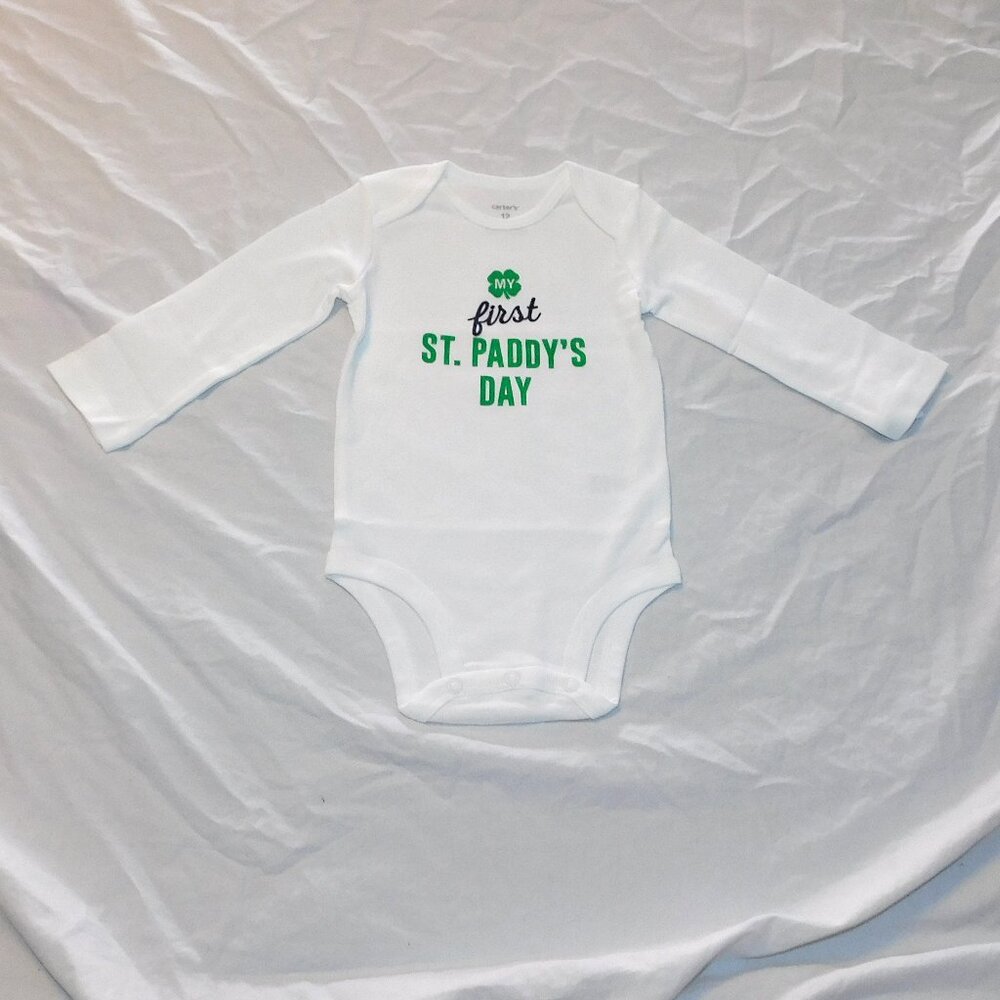 Baby First St Patricks Day Long Sleeve One Piece 12 Months Unisex St Paddys New